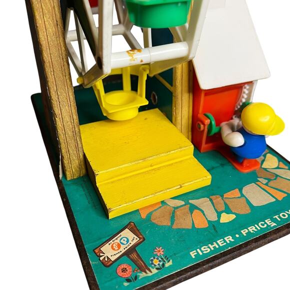 Fisher Price Little People Musical Ferris Wheel 969 Vintage 1966 Original Works! - Picture 8 of 12